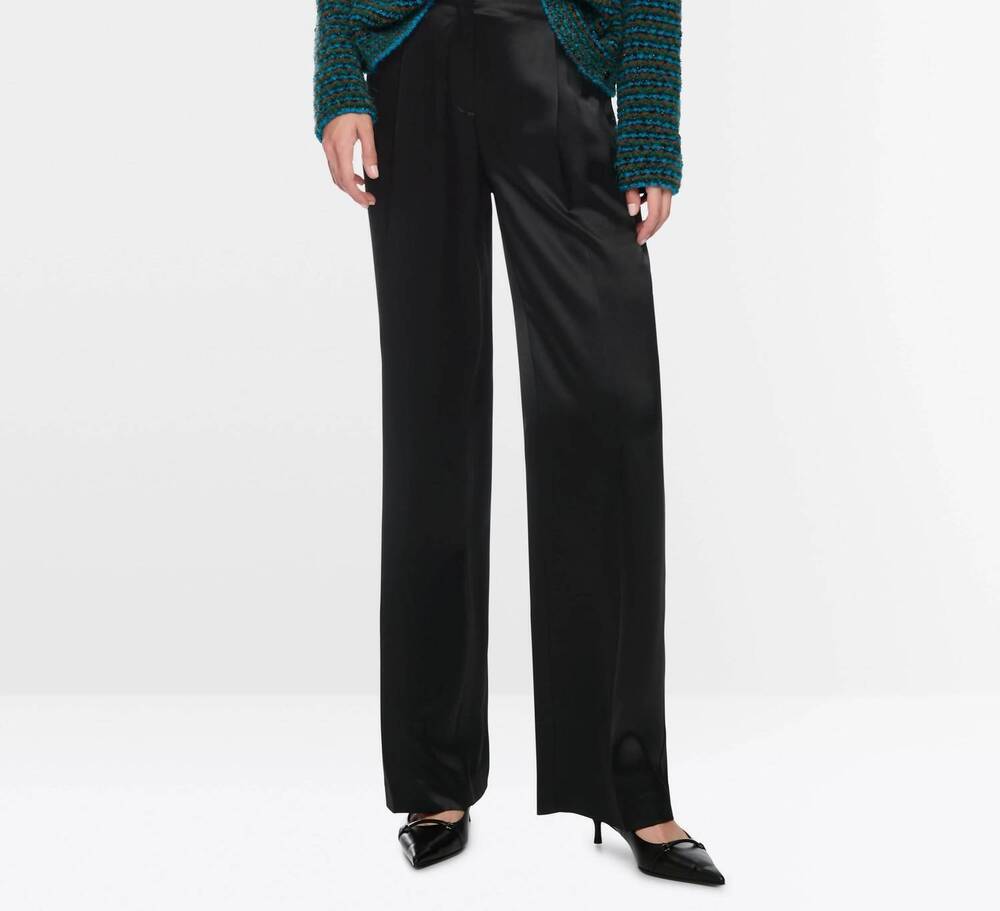 NEW MARC CAIN women's wasco satin trousers in black